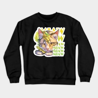 Cat Miaw: Playful and Cute Cat Design Crewneck Sweatshirt